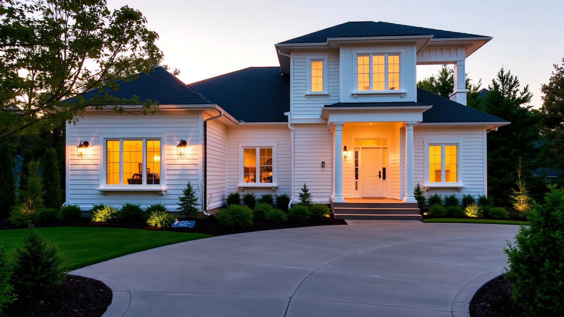 Beautifully improved home at golden hour